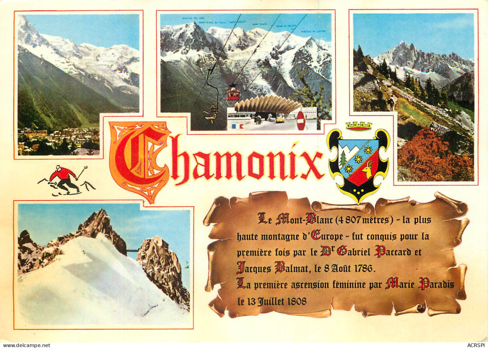 CHAMONIX MONT BLANC Vue Generale La Chaine Du Mont Blanc Et Entree Du Tunnel 25(scan Recto-verso) MD2583 - Chamonix-Mont-Blanc