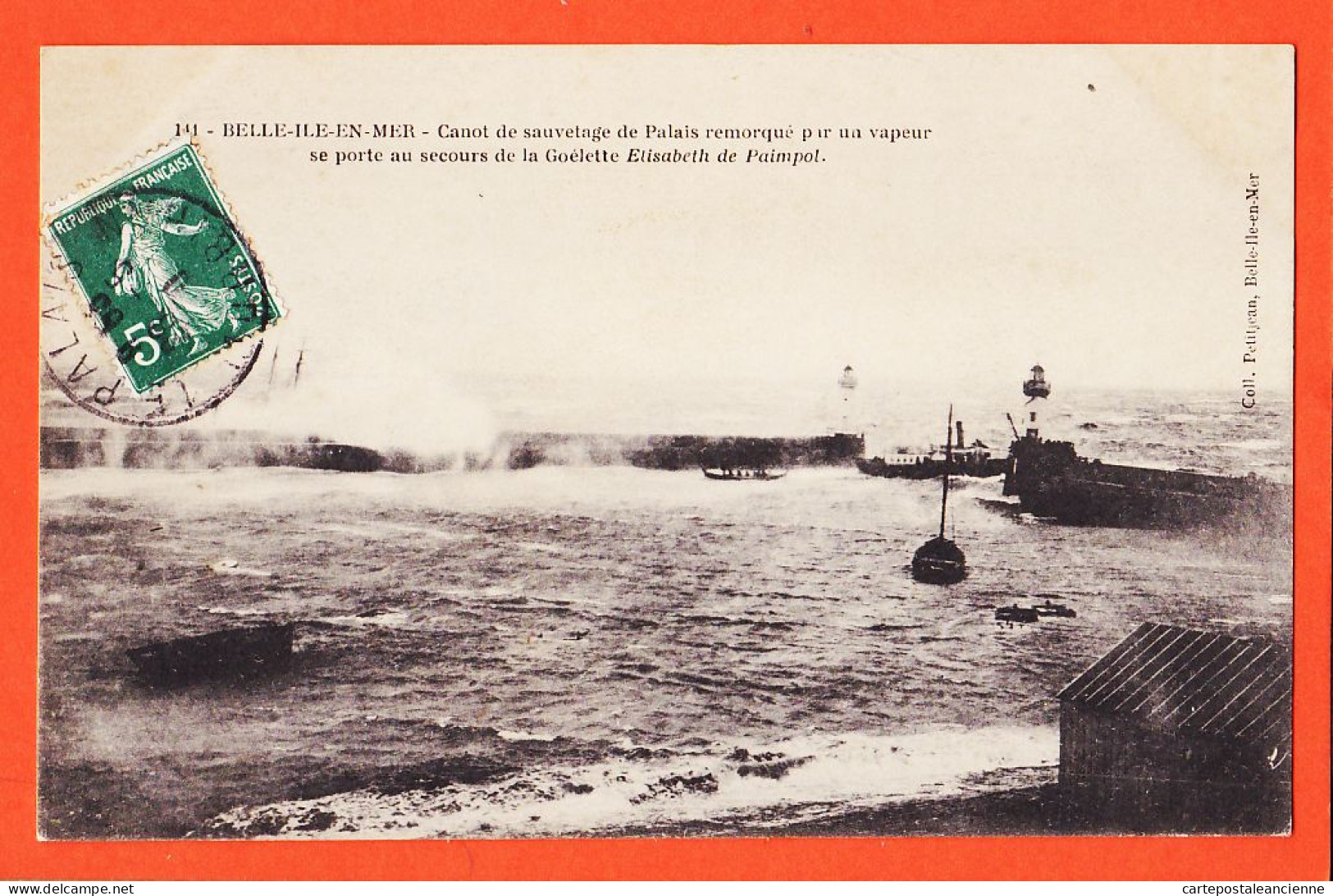 10626 ● 56-BELLE-ILE-MER Tempête 11-1909 Canot Sauvetage PALAIS Secours Goélette ÉLISABETH De PAIMPOL-PETITJEAN - Belle Ile En Mer