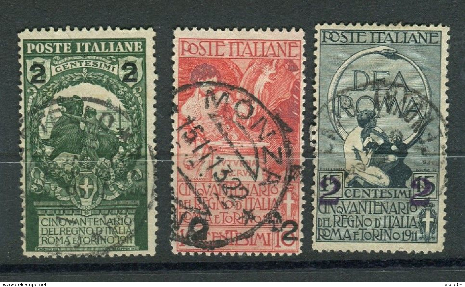 REGNO 1913 UNITA' D'ITALIA SERIE CPL.USATA - Usados