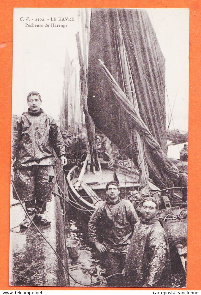 10942 / LE HAVRE 76-Seine Maritime Pêcheurs De Harengs Métiers De La Mer Marins 1910s C.V 2102 - Harbour