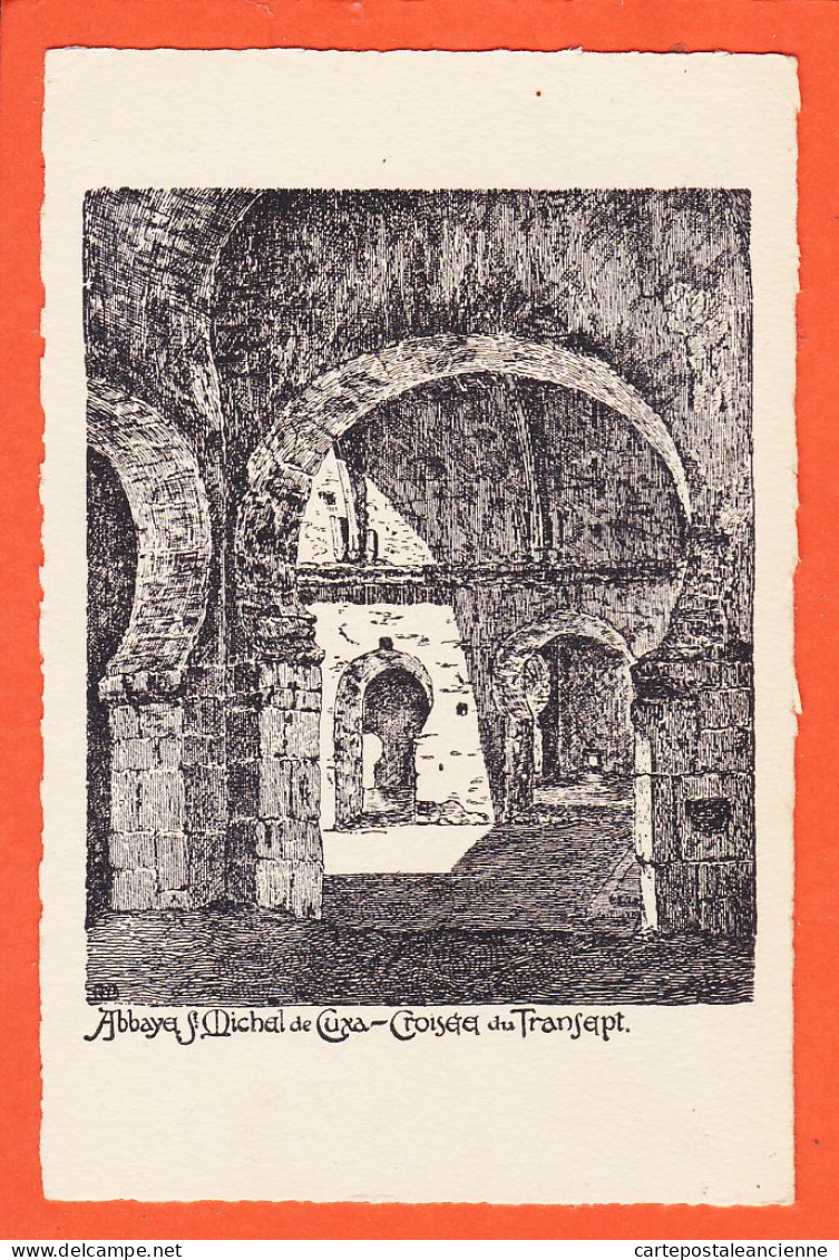 10500  / ♥️ ⭐ Rare ◉ Codalet SAINT-MICHEL-de-CUXA St 66- Pyrénées Orientales ◉ Abbaye Croisée TRANSEPT Eaux-Forte 1910s - Autres & Non Classés