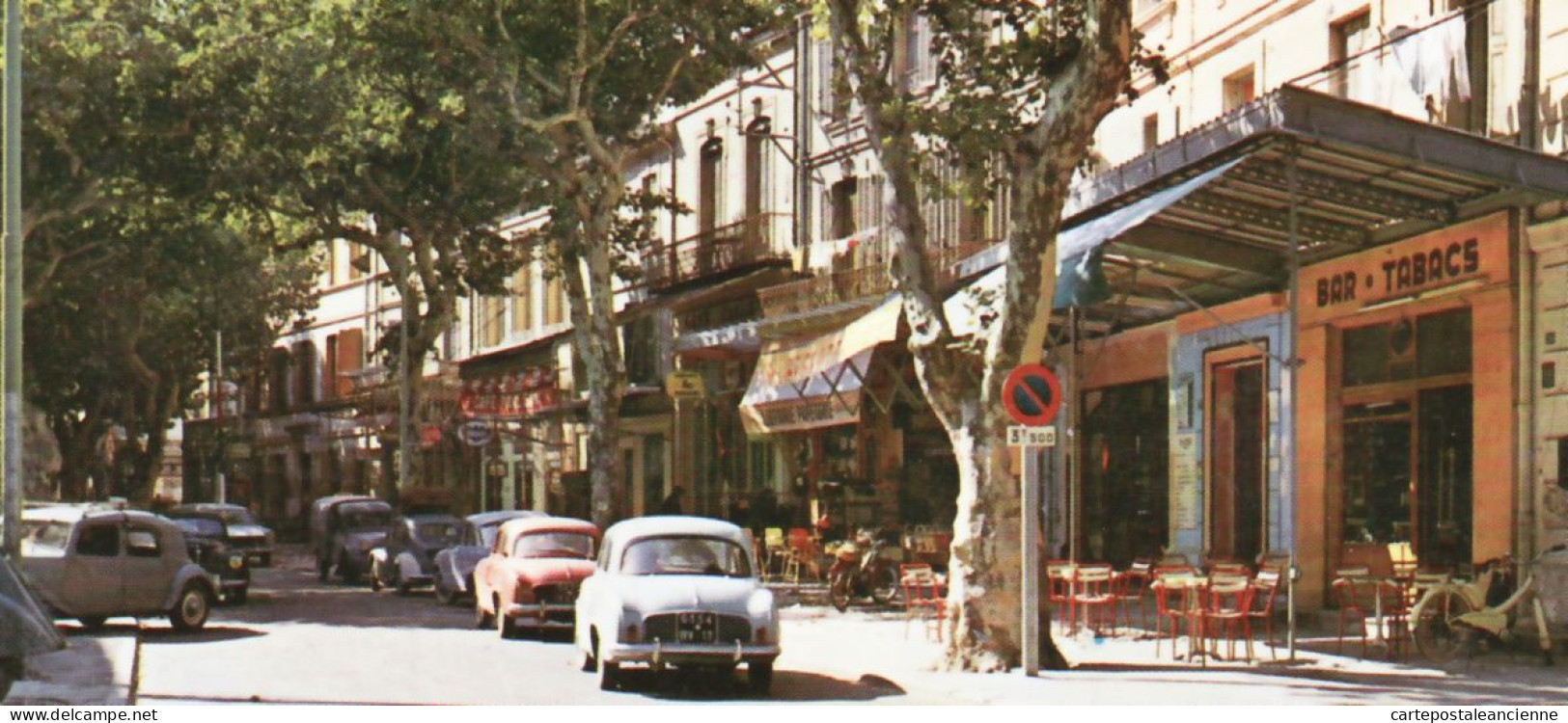 10795 ● CHATEAURENARD 13-Bouches Rhone Cours Bar-Tabacs Citroen Traction Renault DAUPHINE 1960s GANDINI 364 - Chateaurenard