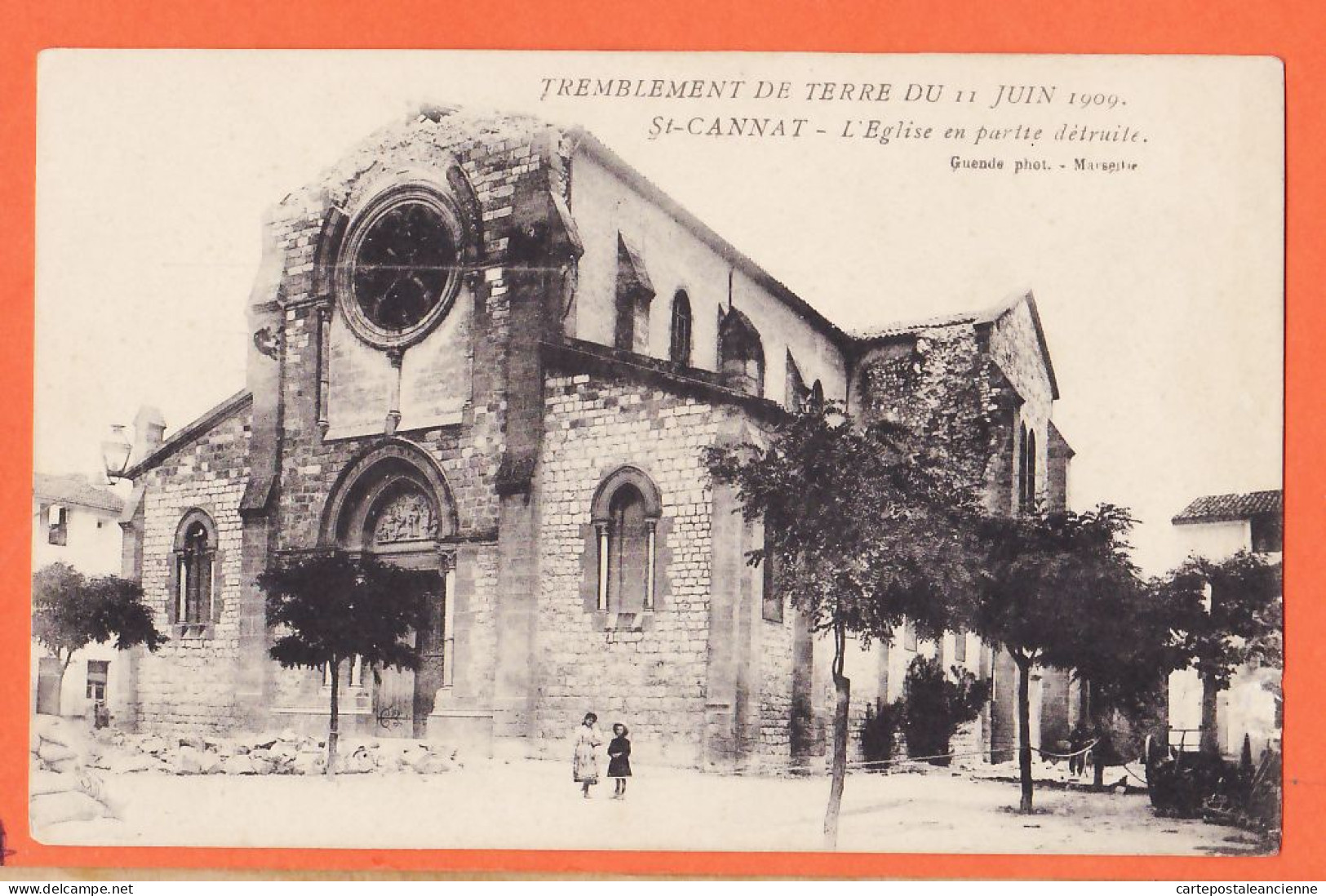 10686 / ⭐ ◉  (•◡•) SAINT-CANNAT Eglise Partie Détruite Tremblement Terre 11 Juin 1909-RIVES Gendarme Murat Vèbre GUENDE - Other & Unclassified