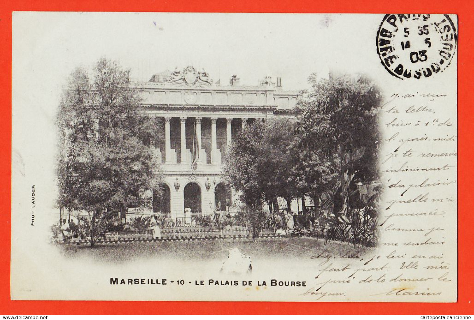 10799 / ⭐ ◉  MARSEILLE-CANNEBIERE 13-Bouches Rhone Le Palais De La BOURSE 1903 à GARIDOU Port-Vendres - LACOUR 10 - Canebière, Centro