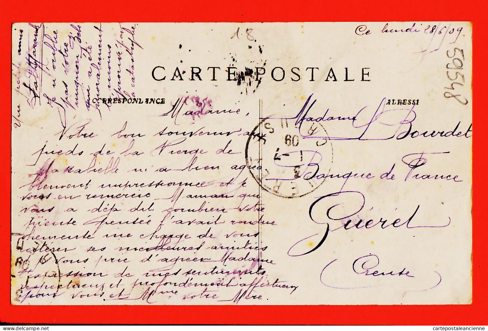 10800 ● ● SALON Tremblement Terre 11 Juin 1909 Ecroulement Partie Chateau à BOURDET Banque France Gueret Collection L.A - Salon De Provence