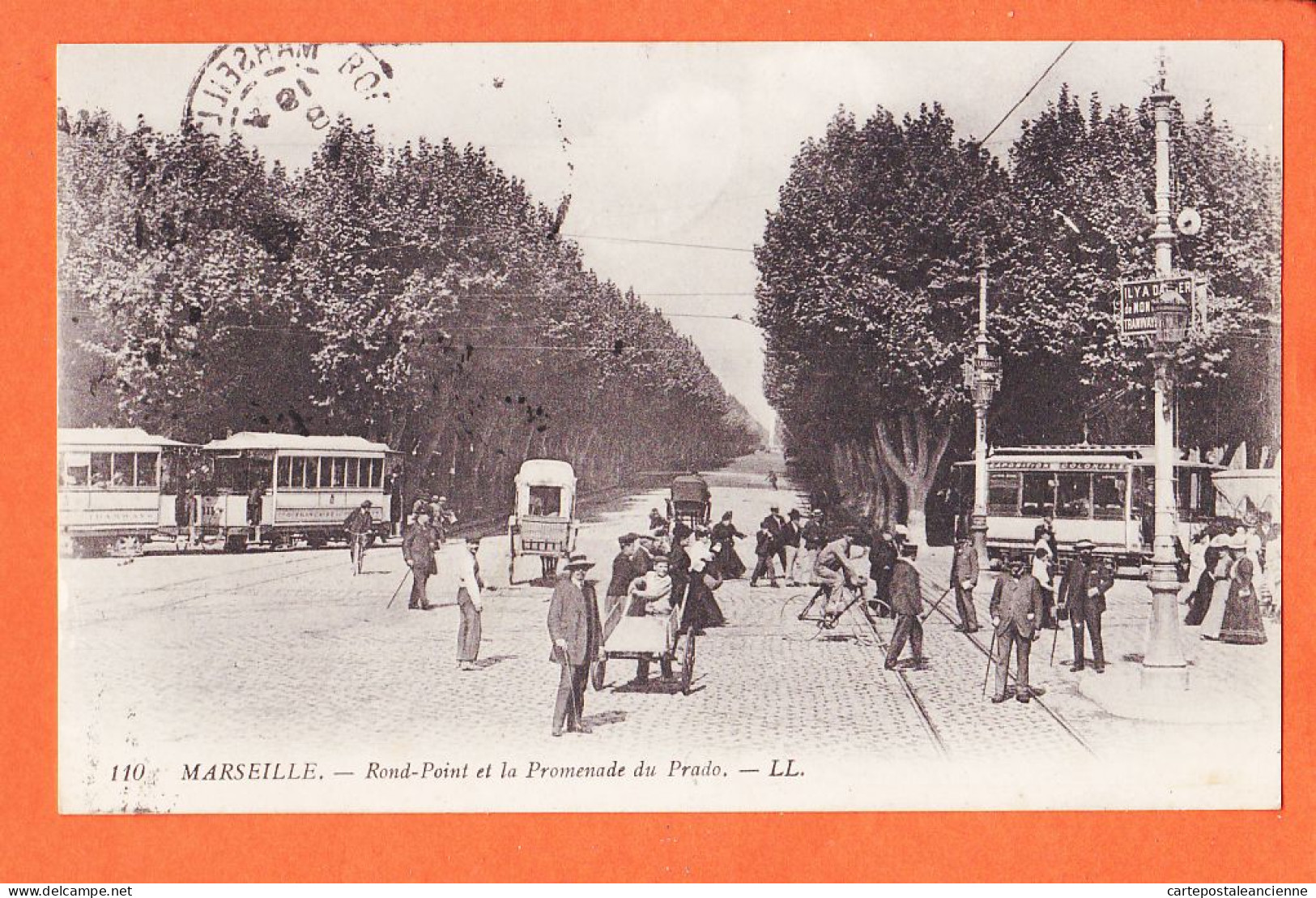 10750 ● MARSEILLE (13) Rond-Point Et La Promenade Du PRADO 1913 à BOUTET Port-Vendres LEVY 110 - Castellane, Prado, Menpenti, Rouet