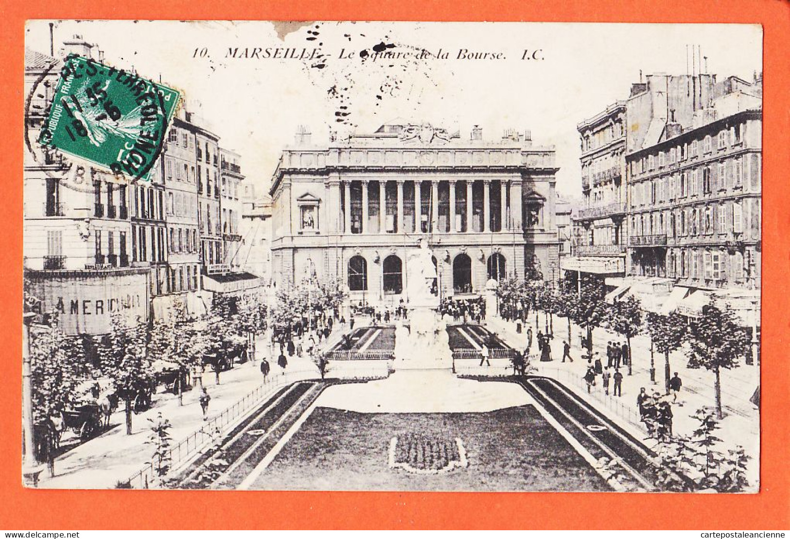 10726 ●  MARSEILLE (13) Le Square De La Bourse 1910 à GARIDOU Epiciers Port-Vendres Edition  I C 10 - Monumenten