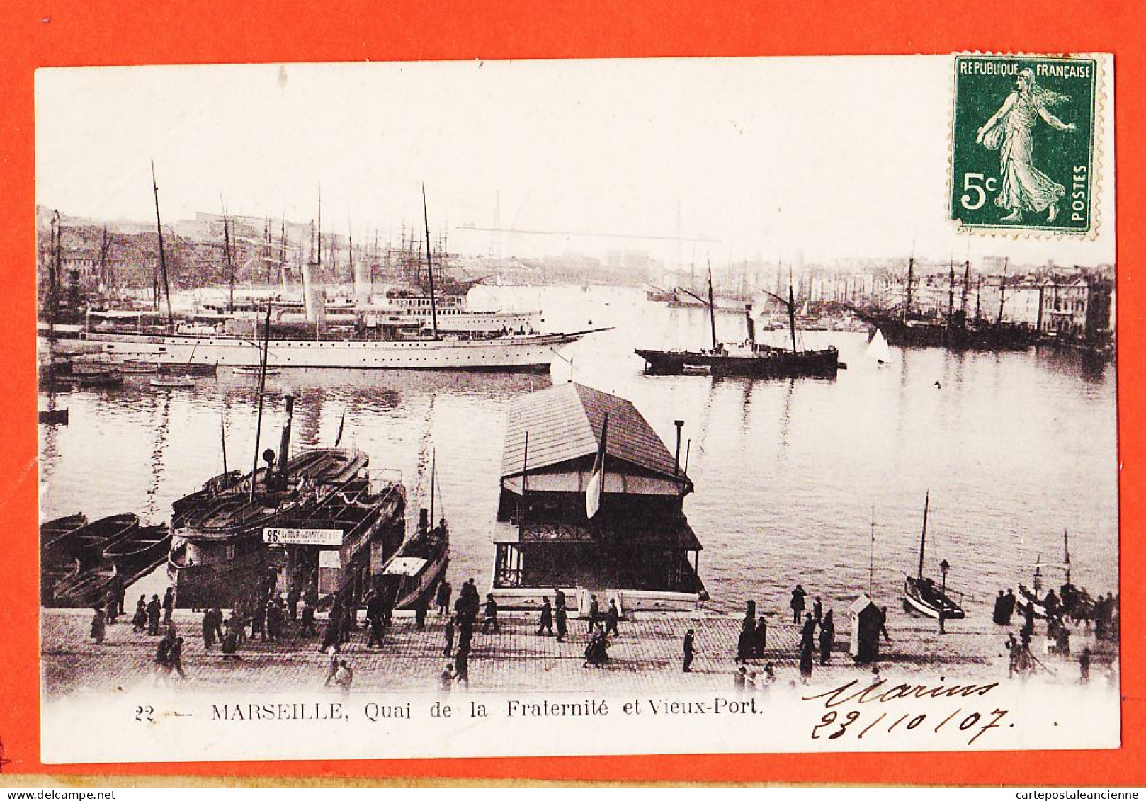 10768 ● MARSEILLE Quai De La Fraternité Et Vieux Port 1907 à GARIDOU Mercière Port-Vendres  - Alter Hafen (Vieux Port), Saint-Victor, Le Panier