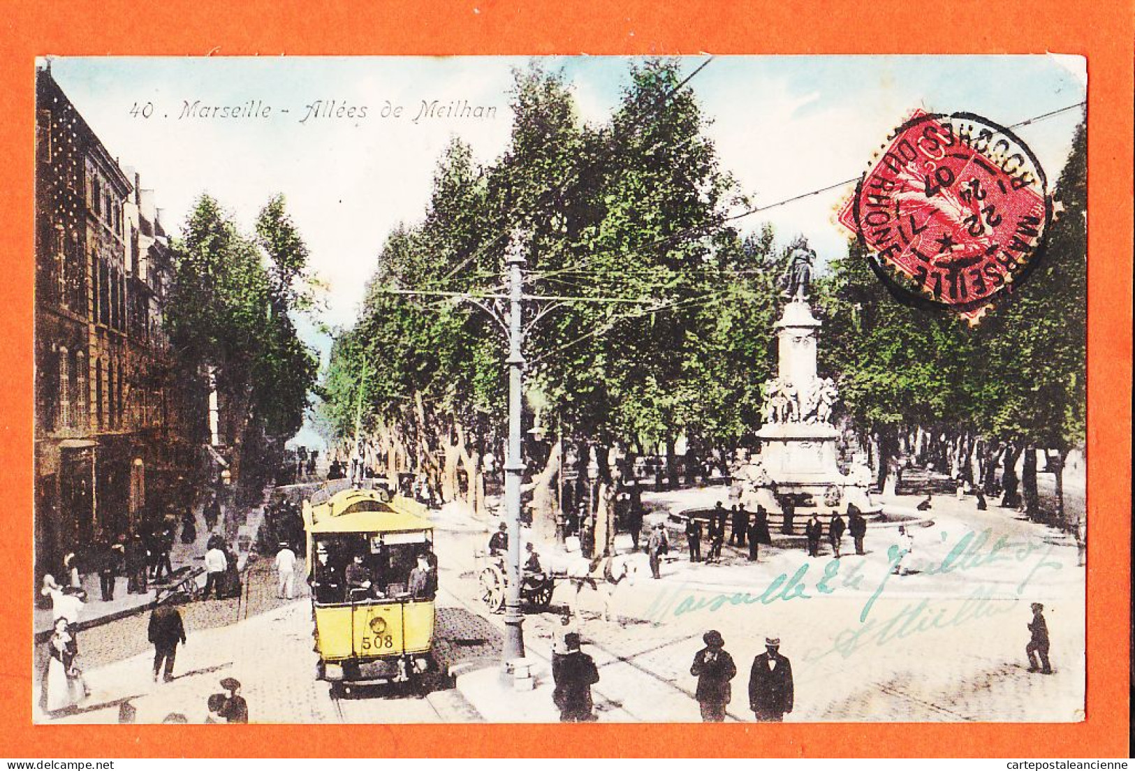 10793 / ⭐ ◉  MARSEILLE 13-Bouches Du Rhone Tramway Ligne N° 508 Allées De MEILHAN 1907 à VILAREM Port-Vendres  - Canebière, Centro