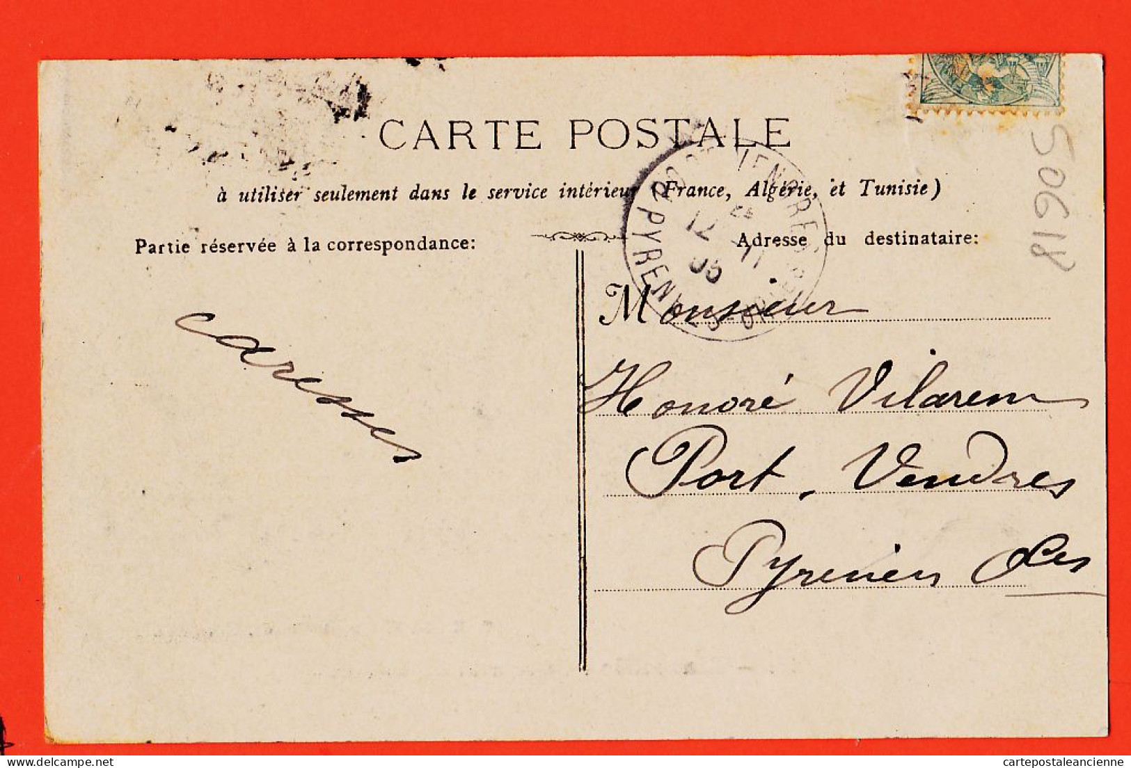 10703  / ⭐ ◉  13-MARSEILLE Un Coin Du Vieux Port 1905 à Honoré VILAREM  Port-Vendres -G.M 43 Vieux Chemin De Rome N°10 - Canebière, Centre Ville