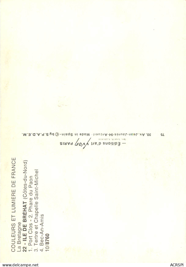 ILE DE BREHAT Port Clos Phare Du Paon Tertre Et Chapelle Saint Michel 3(scan Recto-verso) MD2586 - Ile De Bréhat