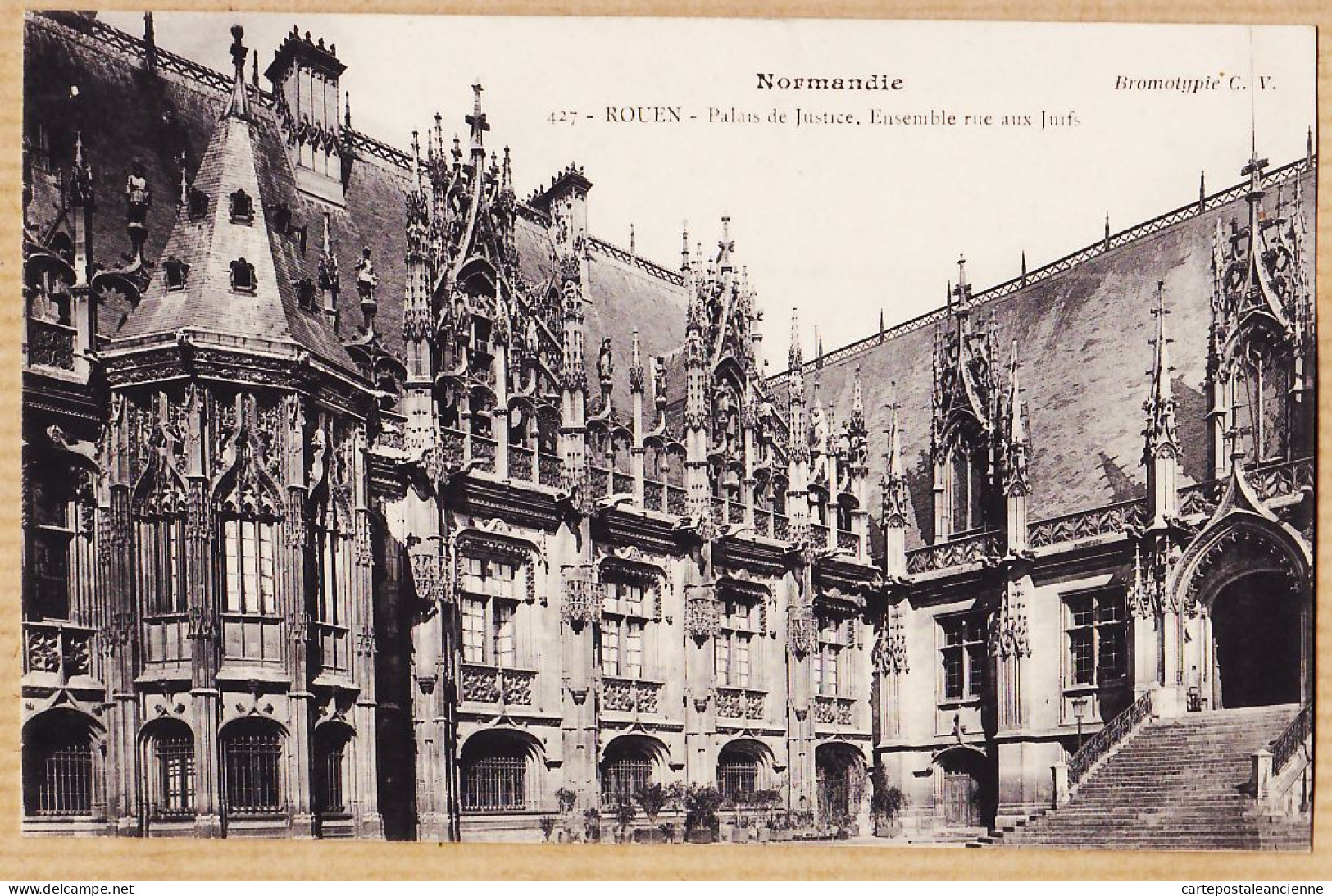 10876 / ROUEN Seine-Maritime Ensemble Rue Aux Juifs Le Palais Justice NORMANDIE 1910s Bromotypie C.V 427- Etat PARFAI - Rouen