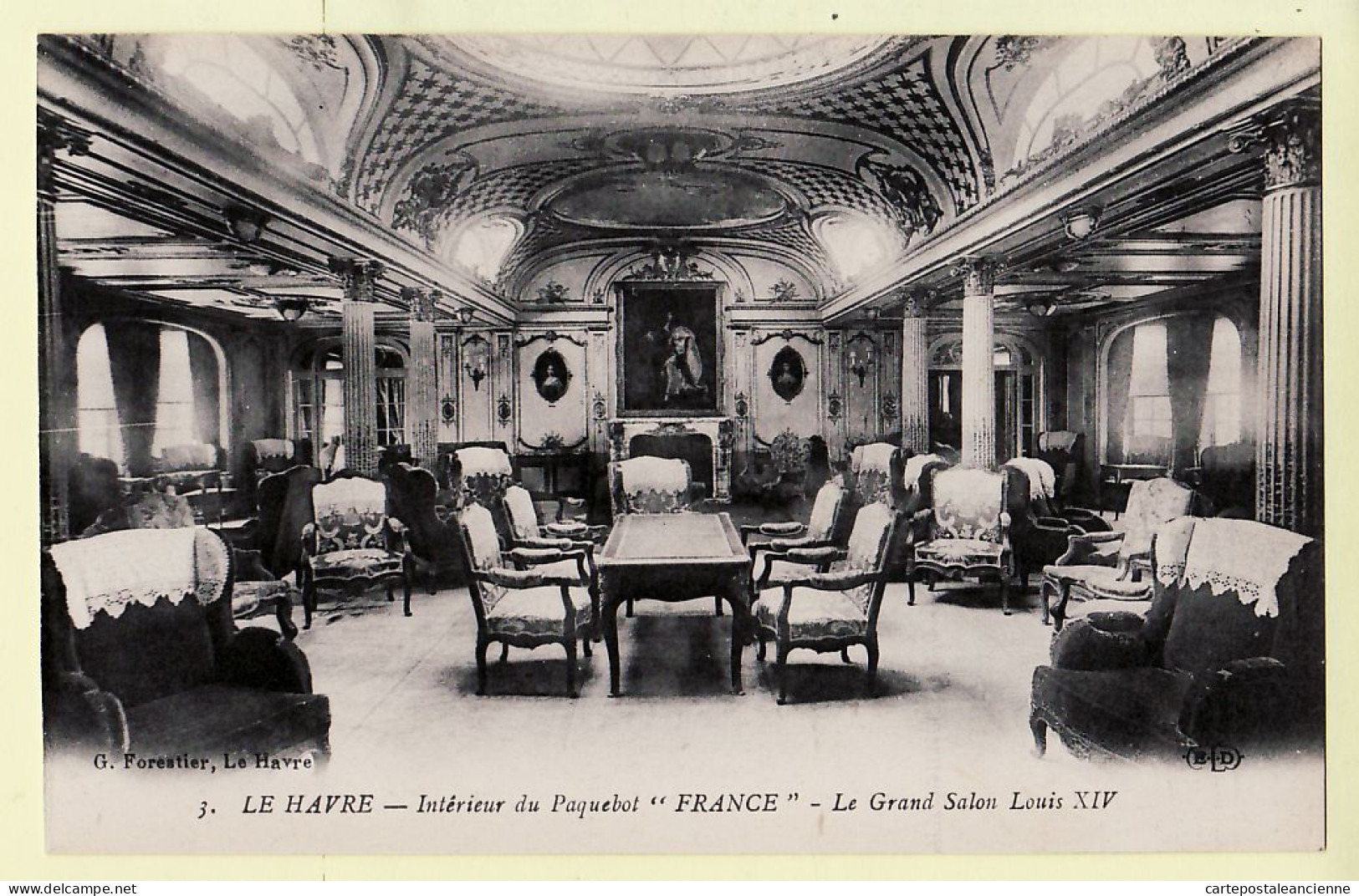 10928 / LE HAVRE Intérieur Du Paquebot FRANCE Grand Salon LOUIS XIV Cpbat 1910s- FORESTIER 3 - Unclassified