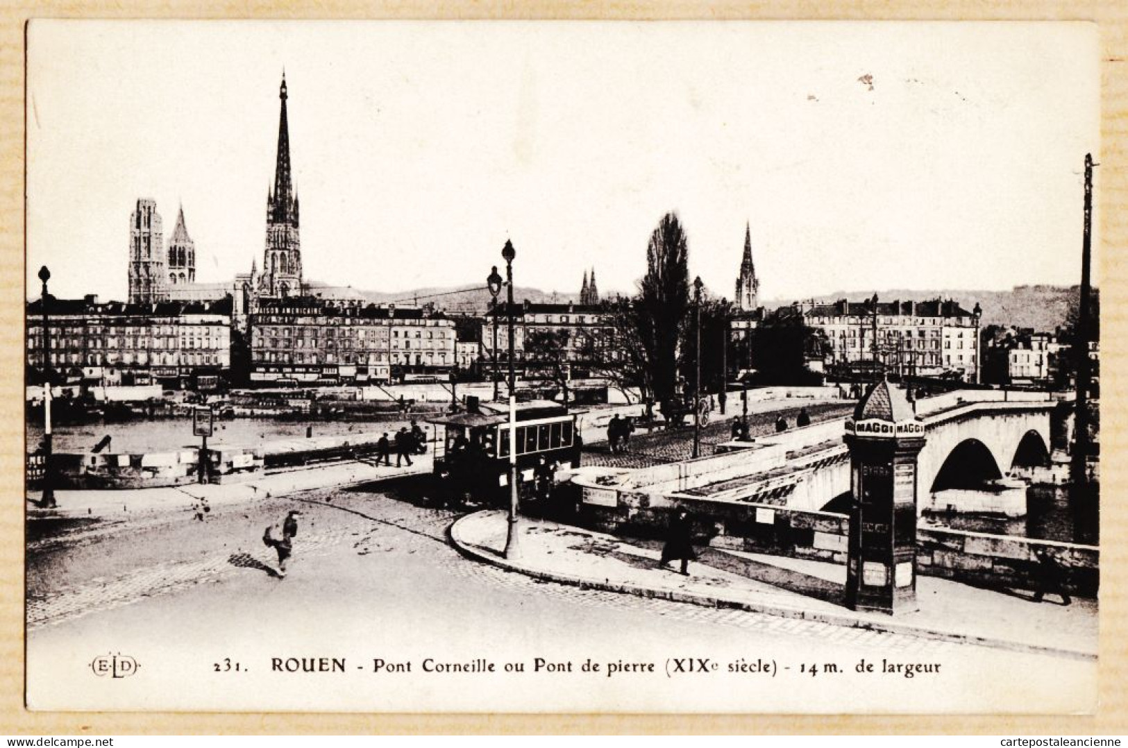 10877 / ROUEN Tramway Colonne MAGGI Pont Corneille Ou De Pierre 1910s à GIRAUD Rue Texel Paris- LE DELEY 231 - Rouen