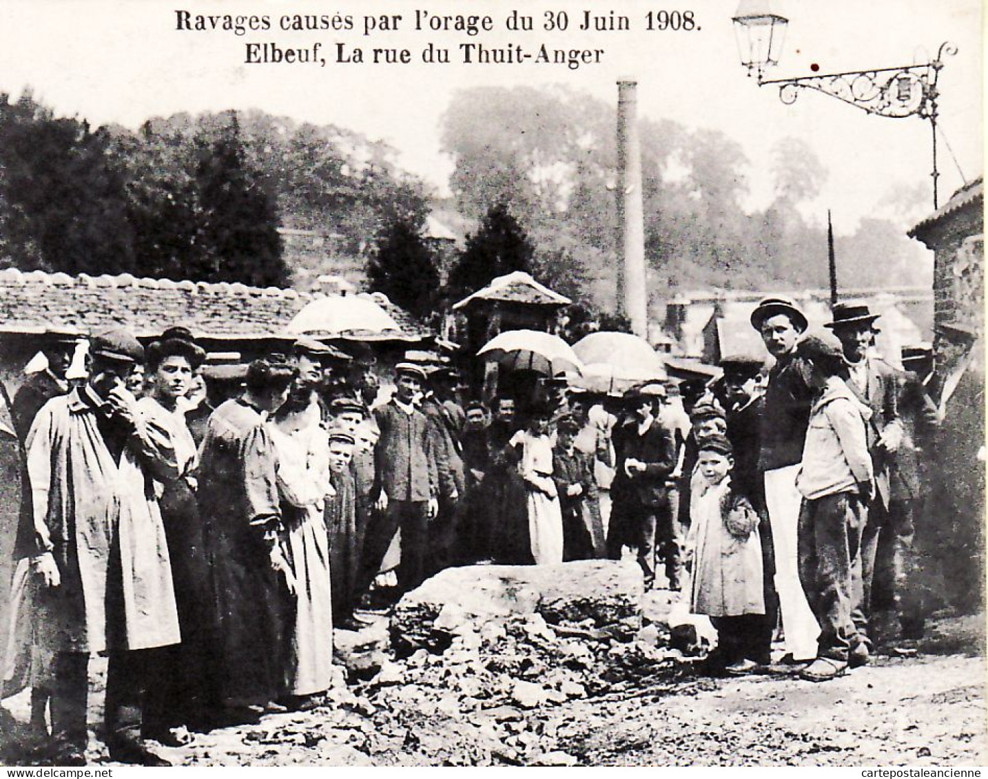 10825 / ⭐ ◉  (•◡•) 76-ELBEUF Rue THUIT-ANGER Usine Ravages Causés Par L'ORAGE 30 Juin 1908 Phototypie DUBOSC - Elbeuf