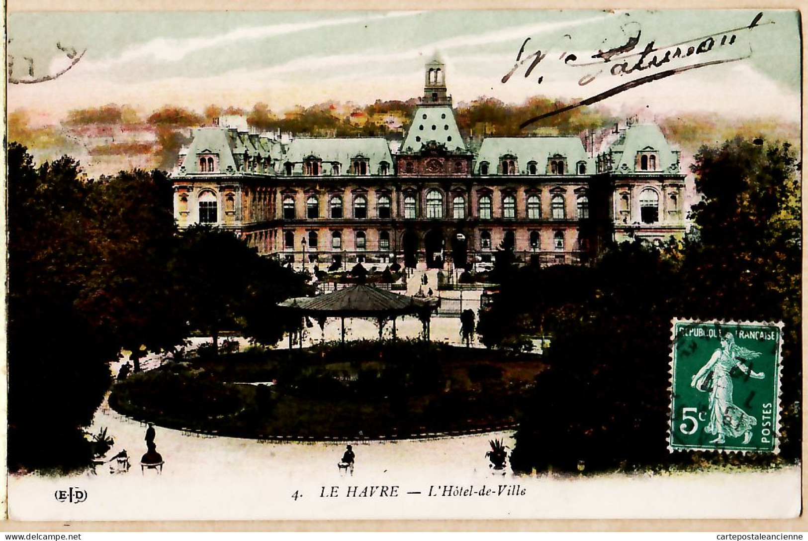 10943 / à DEQUEVILLE FACTEUR Chemin Fer Etat Caen Calvados - LE HAVRE (76) KIOSQUE Musique Hotel Ville 1910s - LEVY 4 - Square Saint-Roch