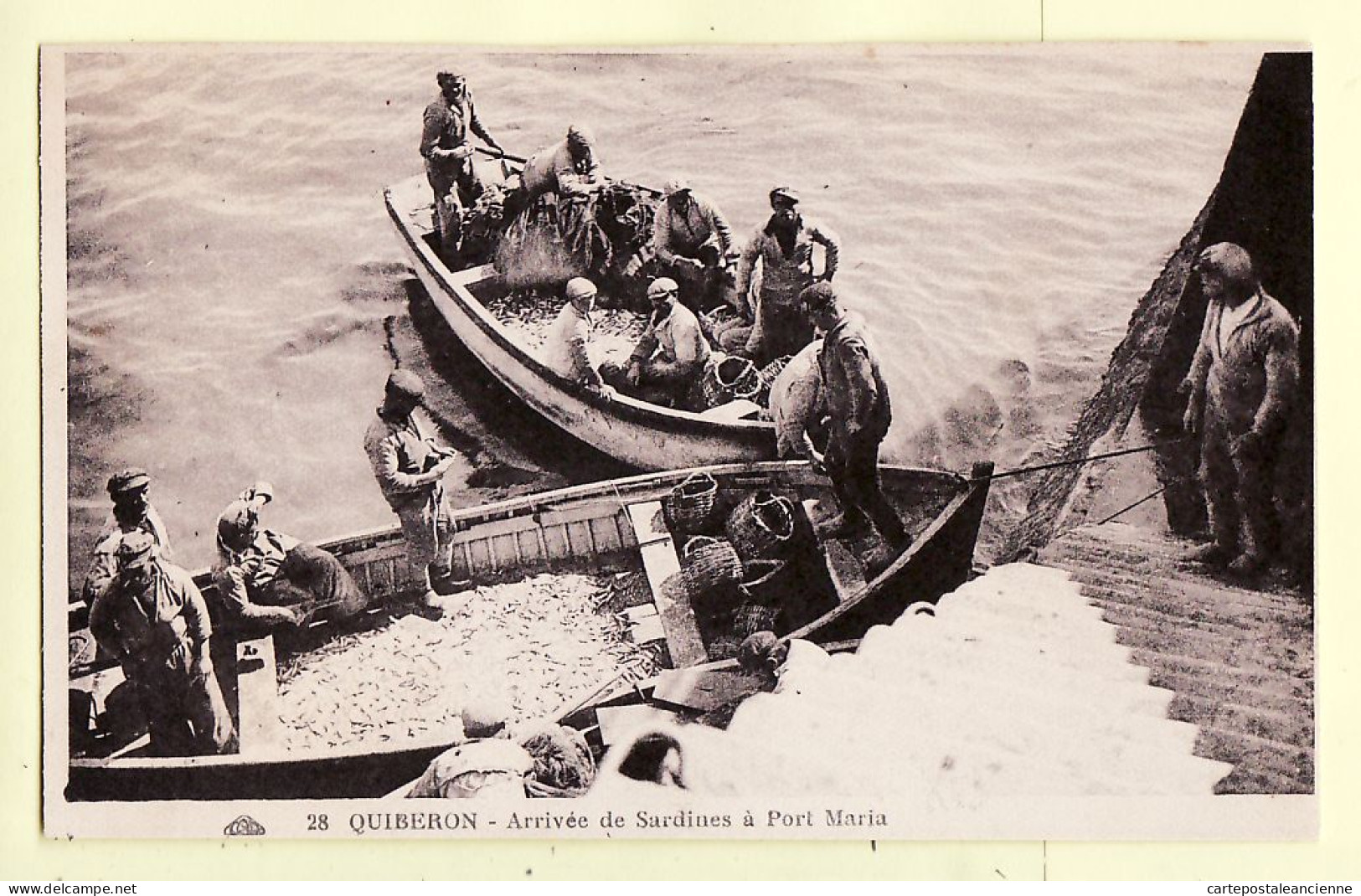 10671 / ⭐ ◉  QUIBERON 56-Morbihan Arrivée Des Sardines à PORT-MARIA Types Pêcheurs 1930s - CAP 28  - Quiberon