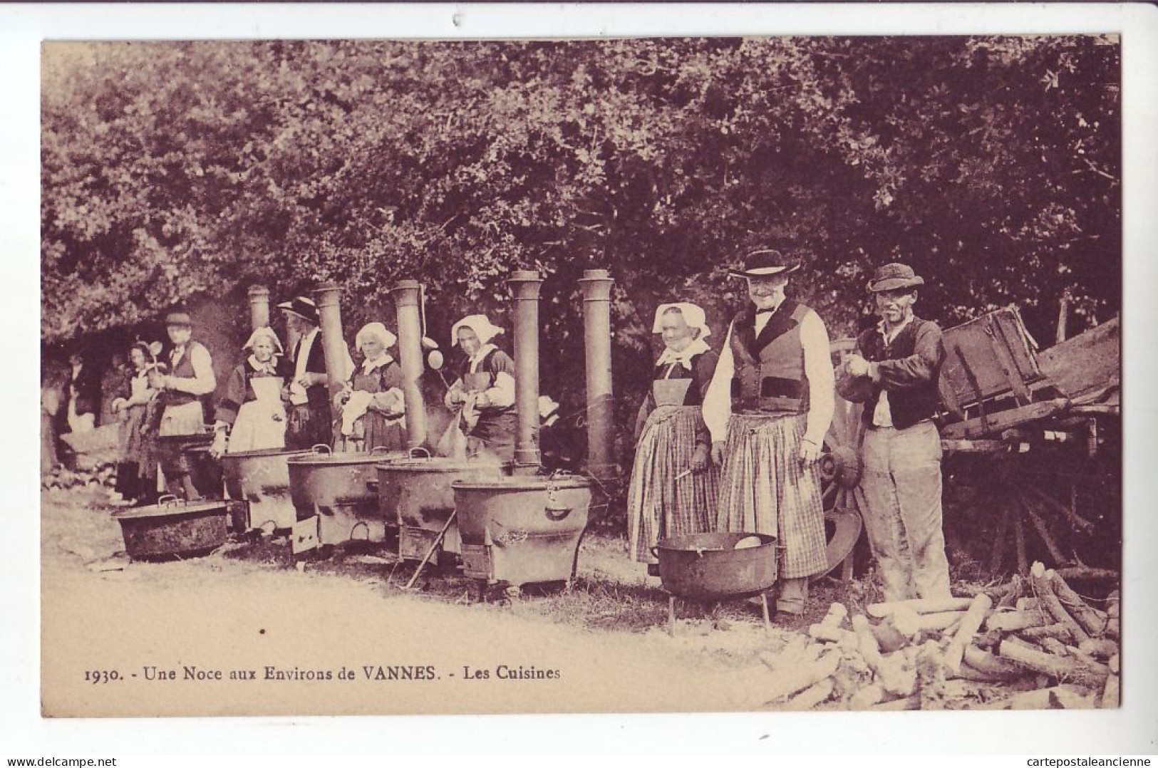 10595 ● Environs De VANNES Les CUISINES Une NOCE Bretonne 1910s - Laurent NEL 1930 Morbihan - Vannes