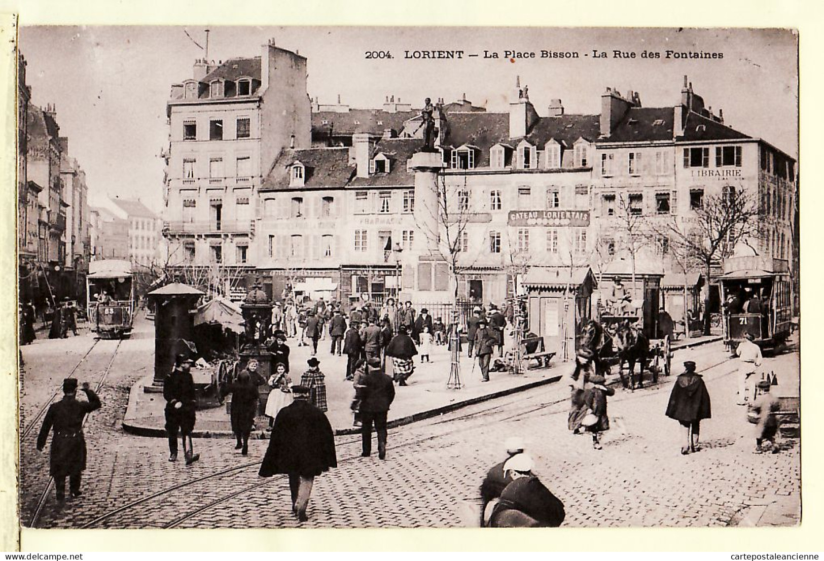 10565 ● LORIENT Place BISSON Rue Des FONTAINES 1904 à JOUBART Théatre Opéra Comique Rue Favart Paris-N°2004 Morbihan - Lorient