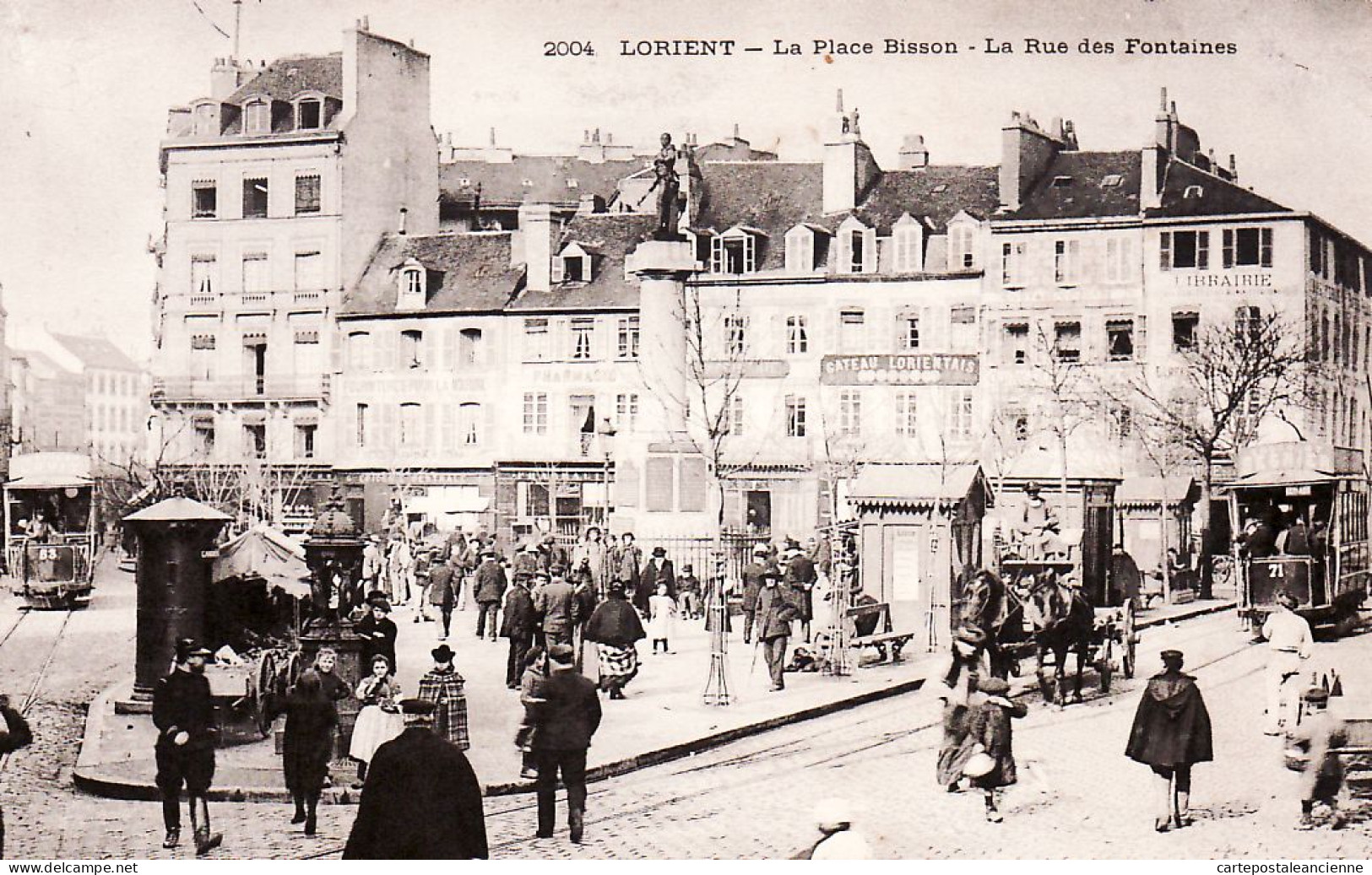 10565 ● LORIENT Place BISSON Rue Des FONTAINES 1904 à JOUBART Théatre Opéra Comique Rue Favart Paris-N°2004 Morbihan - Lorient