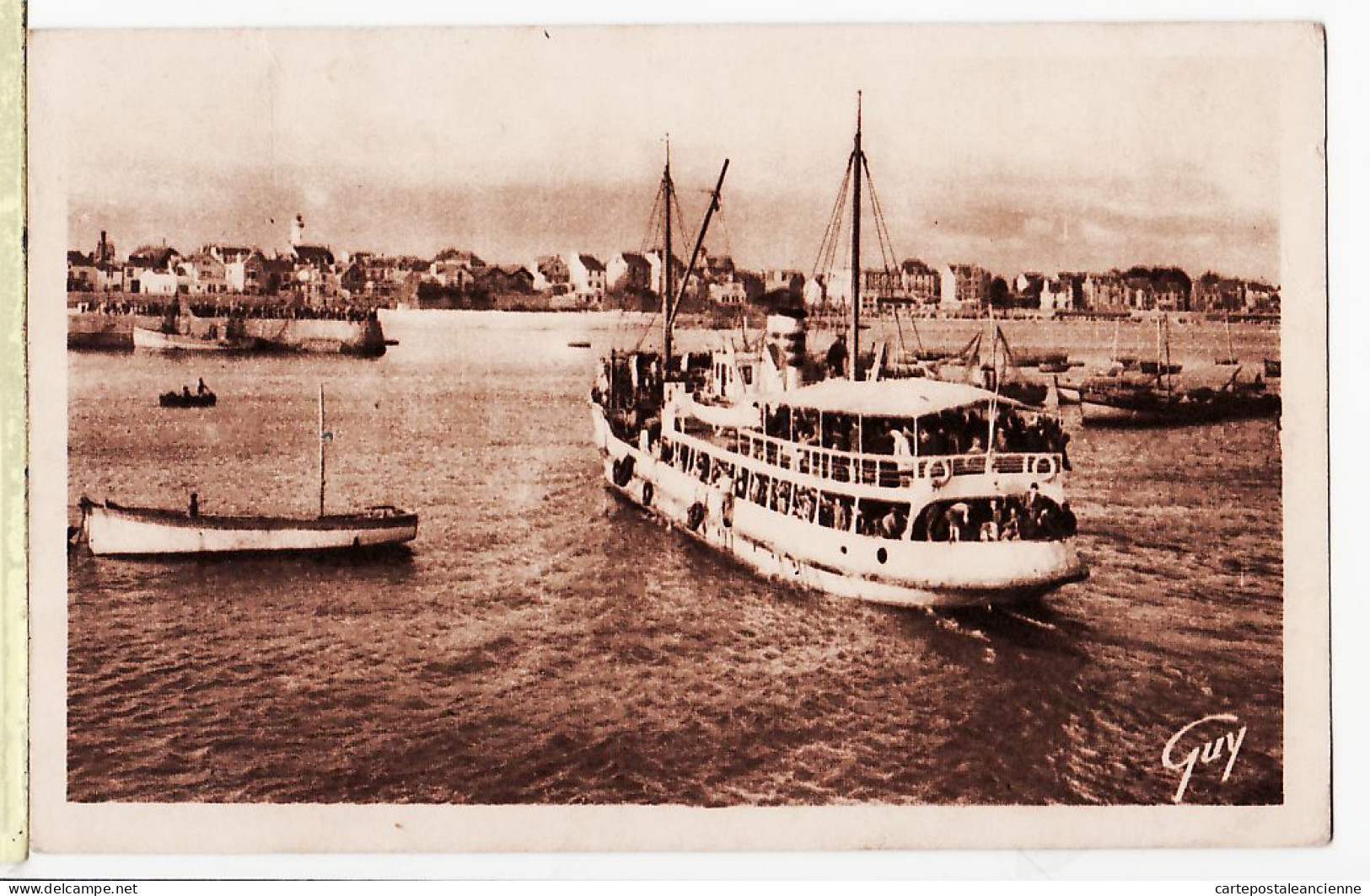 10667 / ⭐ ◉  56-QUIBERON Arrivee Du Bateau BELLE-ILE à PORT-MARIA Cpbat 1948 à COCRELLE Bordeaux-LECONTE GUY / Morbihan - Quiberon