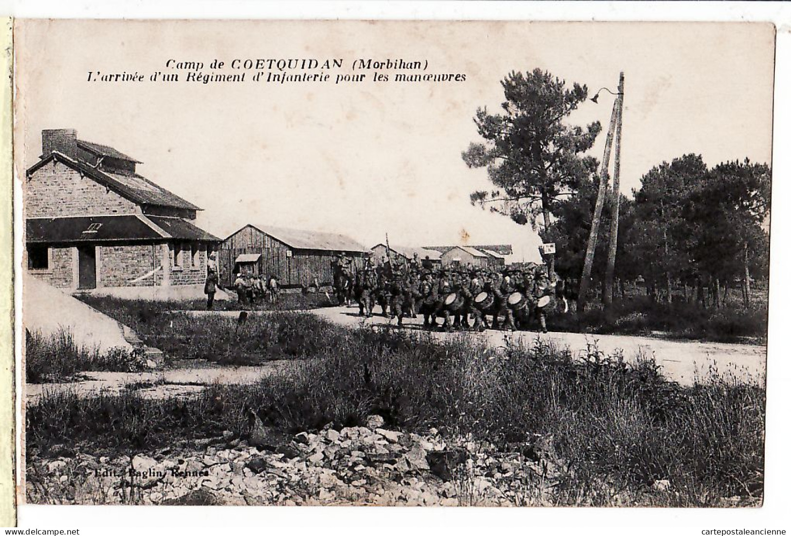 10663 / ⭐ ◉  56-Camp COETQUIDAN Arrivée Regiment INFANTERIE Pour Les MANOEUVRES 1915s à Léon BELIER Nantes // Morbihan - Guer Coetquidan