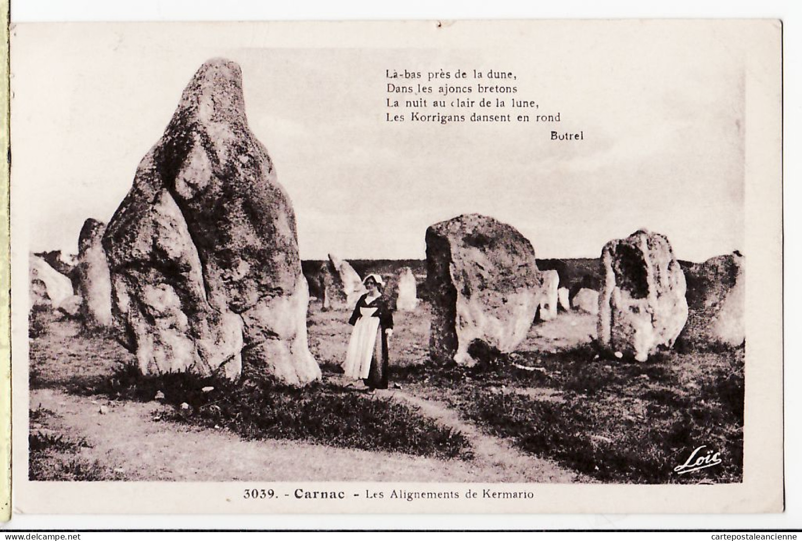 10633 ● BOTREL Là-bas CARNAC Morbihan Alignements De KERMARIO 1935 à MARTIN Rue Elus Reims Marne Laurent NEL - Carnac