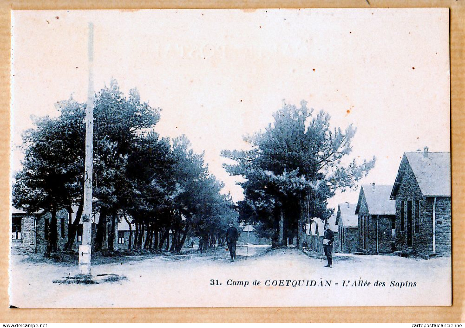 10589 / ⭐ ◉  Guer CAMP De COETQUIDAN 56-Morbihan Allée Des SAPINS Cliché Bleuté Militaria 1920s BERTHAUX Photo 31 - Guer Cötquidan