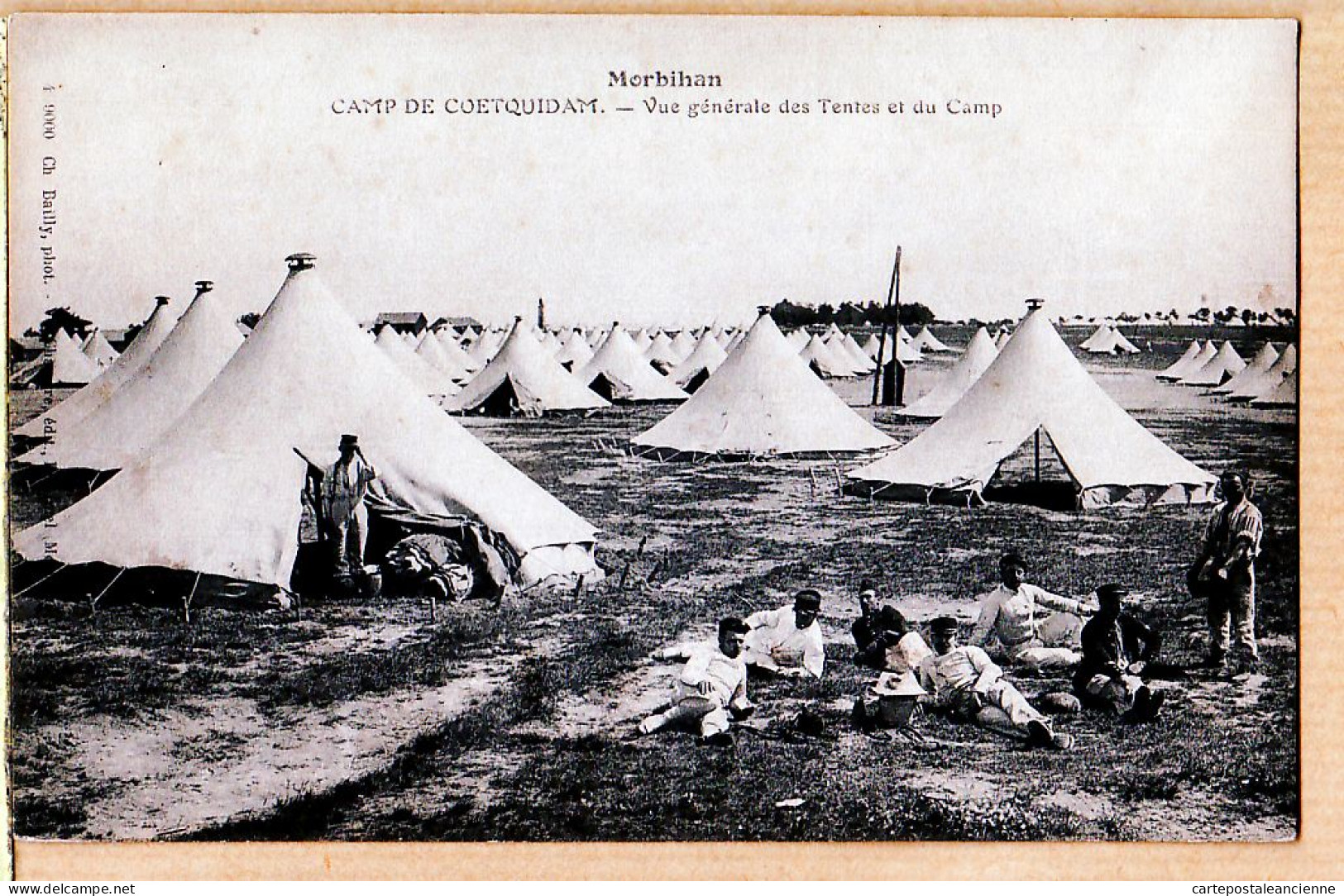 10588 / ⭐ ◉  Guer CAMP De COETQUIDAN 56-Morbihan Vue Générale Des TENTES Et Du CAMP Militaria 1910s- BAILLY Photo - Guer Cötquidan