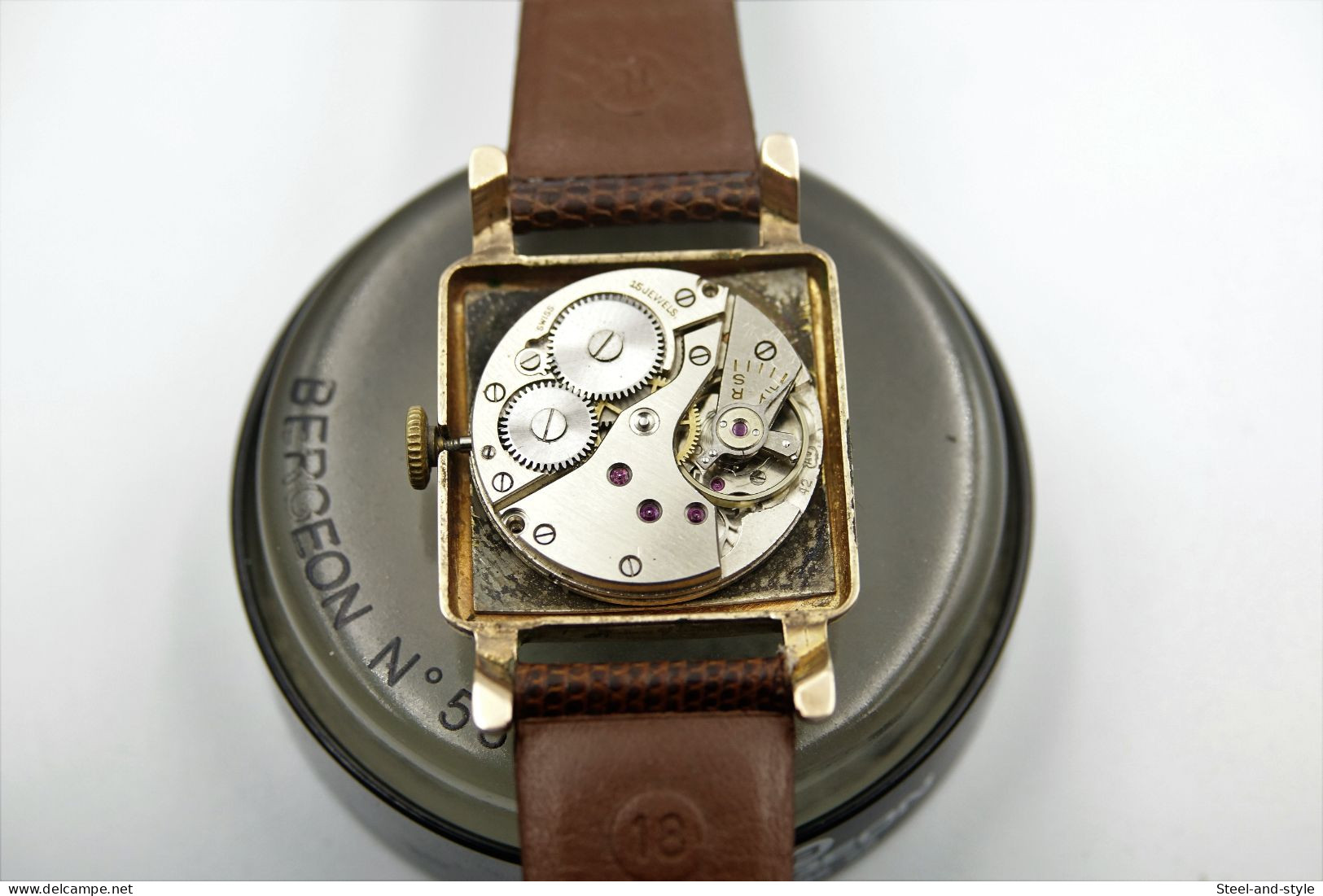 Watches :  JENCO MAN TANK DIAMOND SHAPED CRYSTAL ' FANCY LUGS ' Art Deco - Original - Running - 1930 's - Orologi Di Lusso