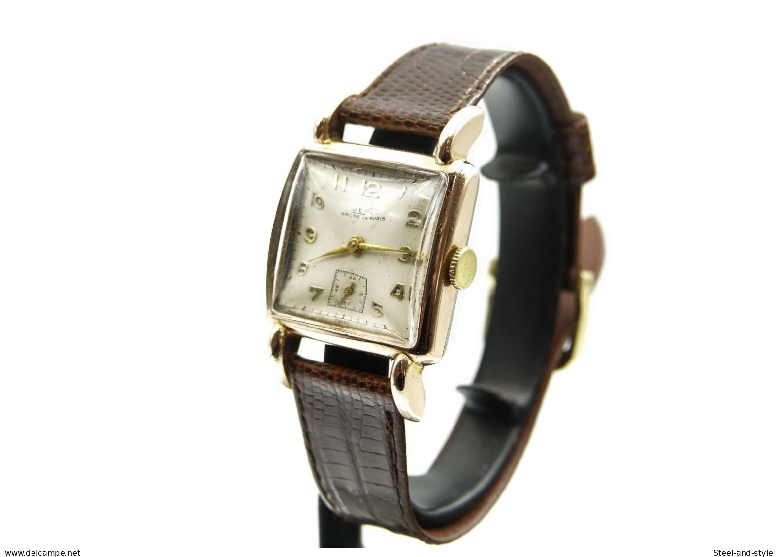 Watches :  JENCO MAN TANK DIAMOND SHAPED CRYSTAL ' FANCY LUGS ' Art Deco - Original - Running - 1930 's - Horloge: Luxe