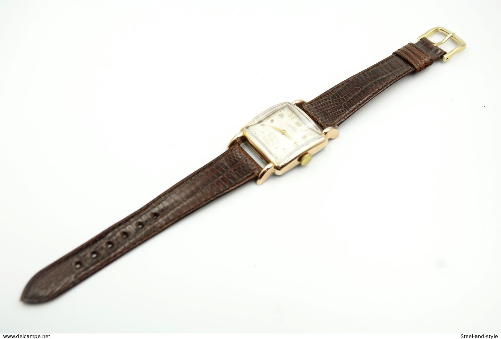 watches :  JENCO MAN TANK DIAMOND SHAPED CRYSTAL ' FANCY LUGS ' Art Deco - original - running - 1930 's