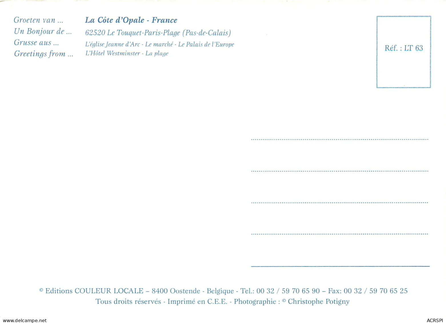 LE TOUQUET PARIS PLAGE L Eglise Jeanne D Arc 4(scan Recto-verso) MD2588 - Le Touquet