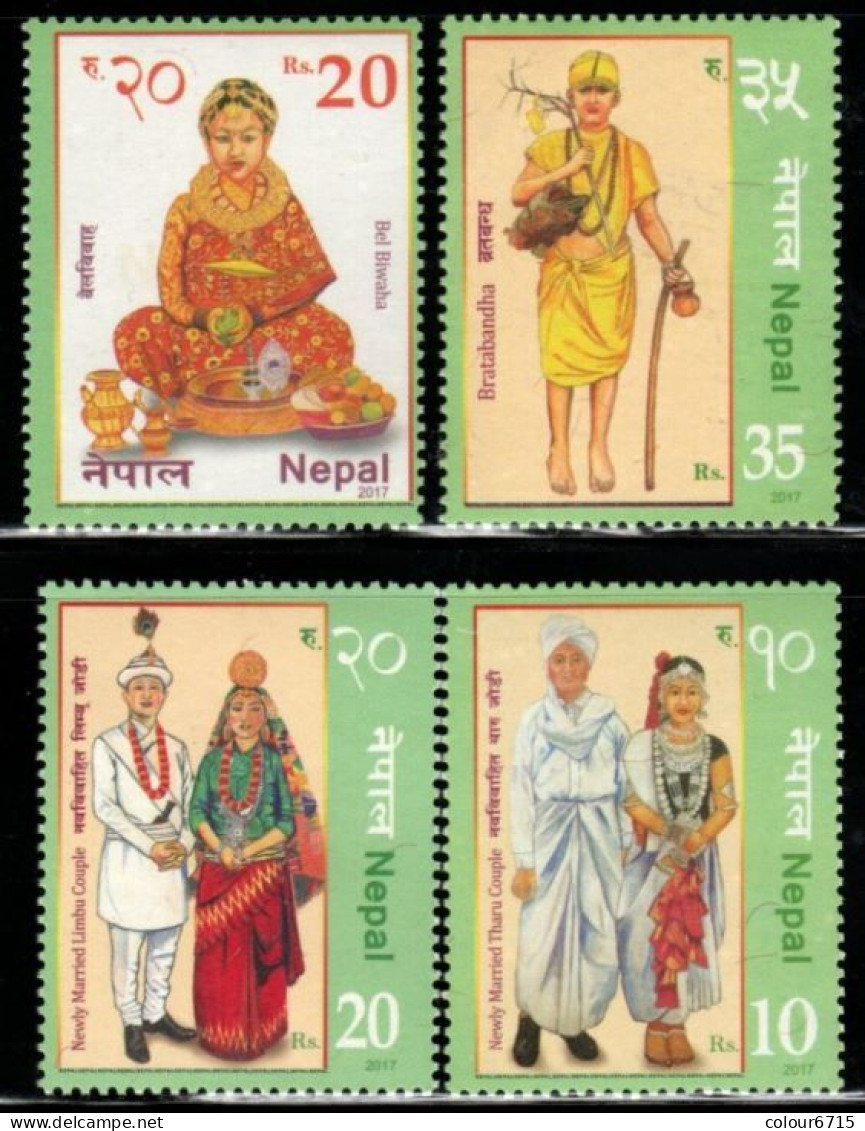 Nepal 2017 Culture Of Nepal – Traditional Costumes Stamps 4v MNH - Népal