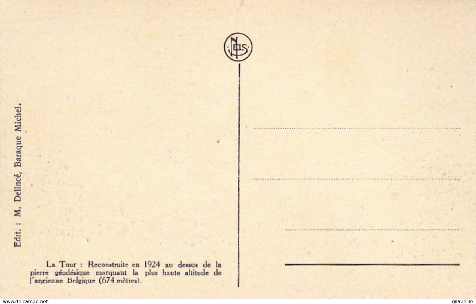 Jalhay -  La Baraque Michel En 1926  - Signal Géodésique - Jalhay