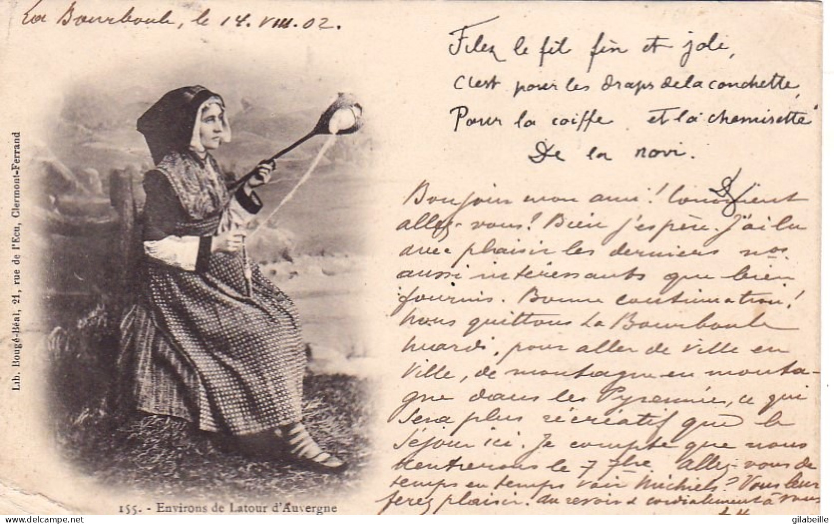 63 - Puy De Dome - Environs De La Tour-d'Auvergne - Fileuse - Carte Precurseur 1902 - Sonstige & Ohne Zuordnung