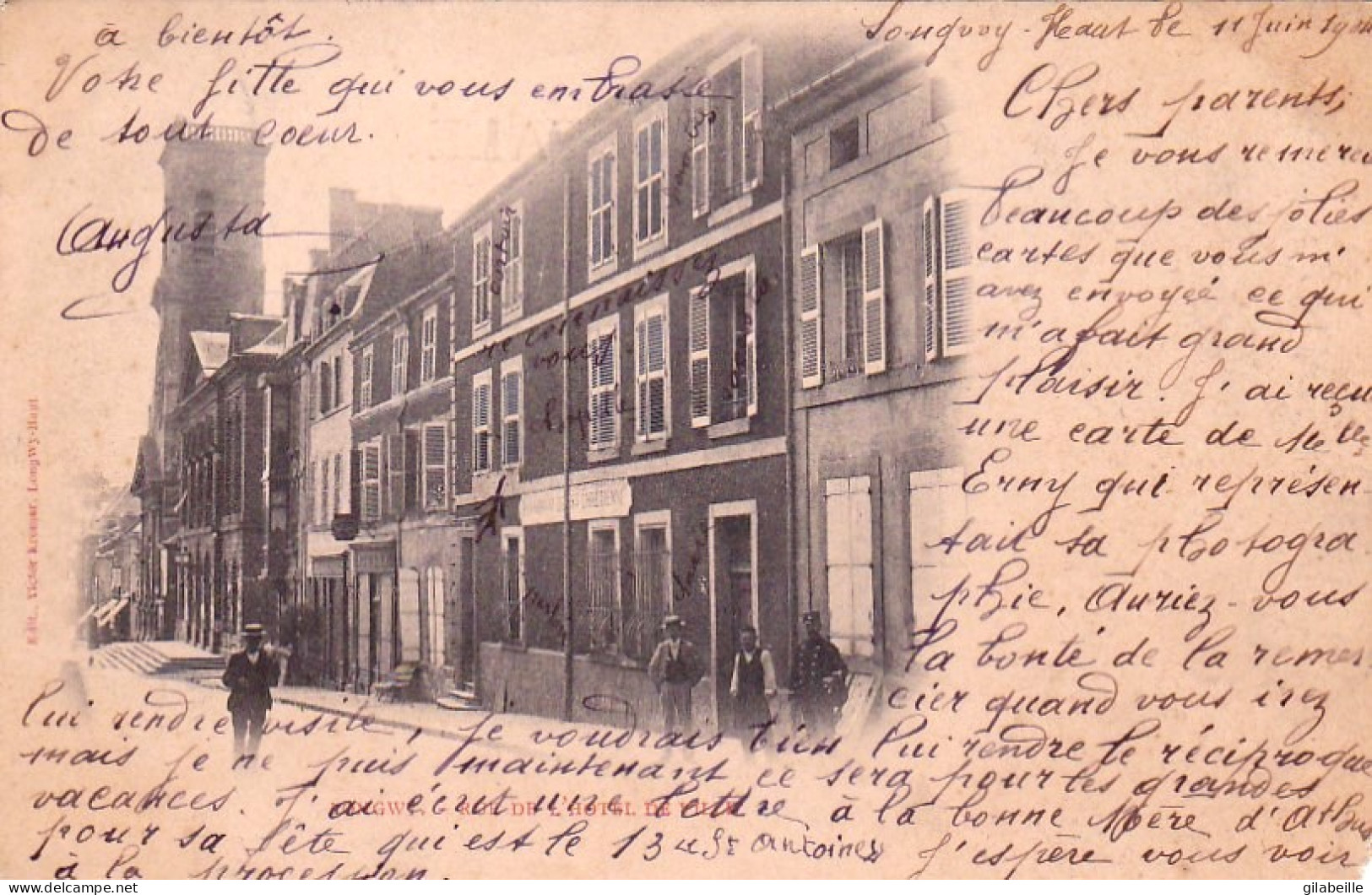 LONGWY - Rue De L'hotel De Ville - Carte Precurseur 1904 - Longwy
