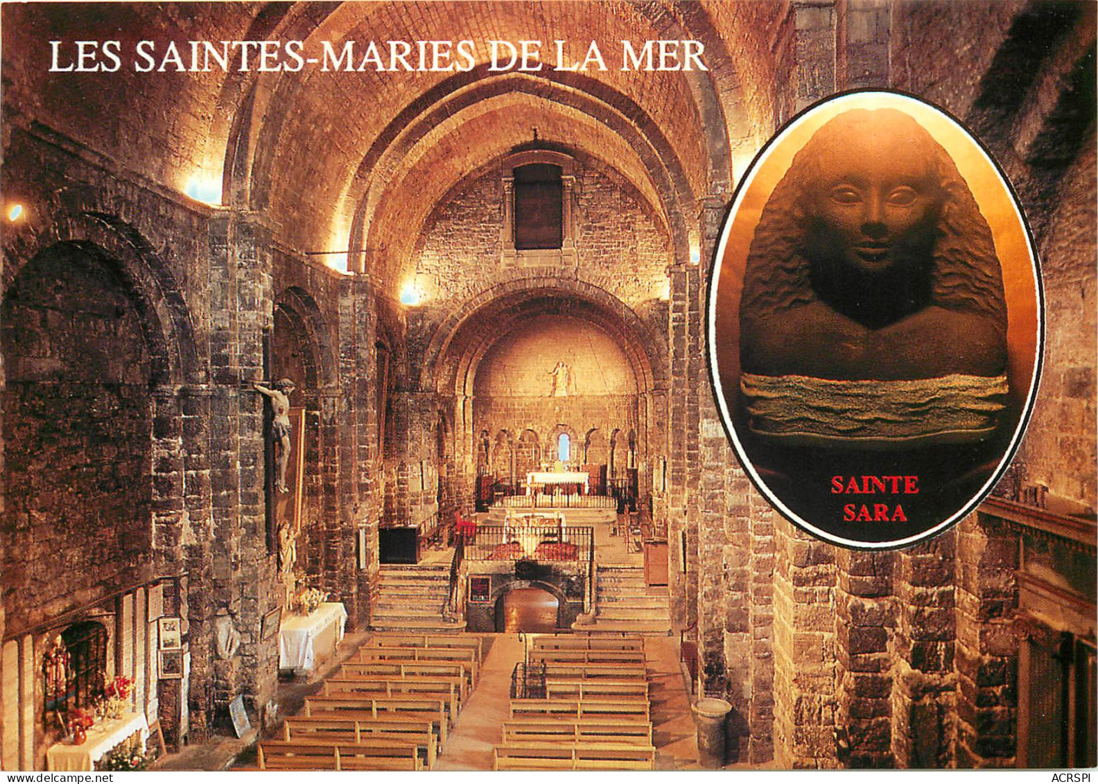 LES SAINTES MARIES DE LA MER La Nef De L Eglise En Medaillon Sara 24(scan Recto-verso) MD2599 - Saintes Maries De La Mer