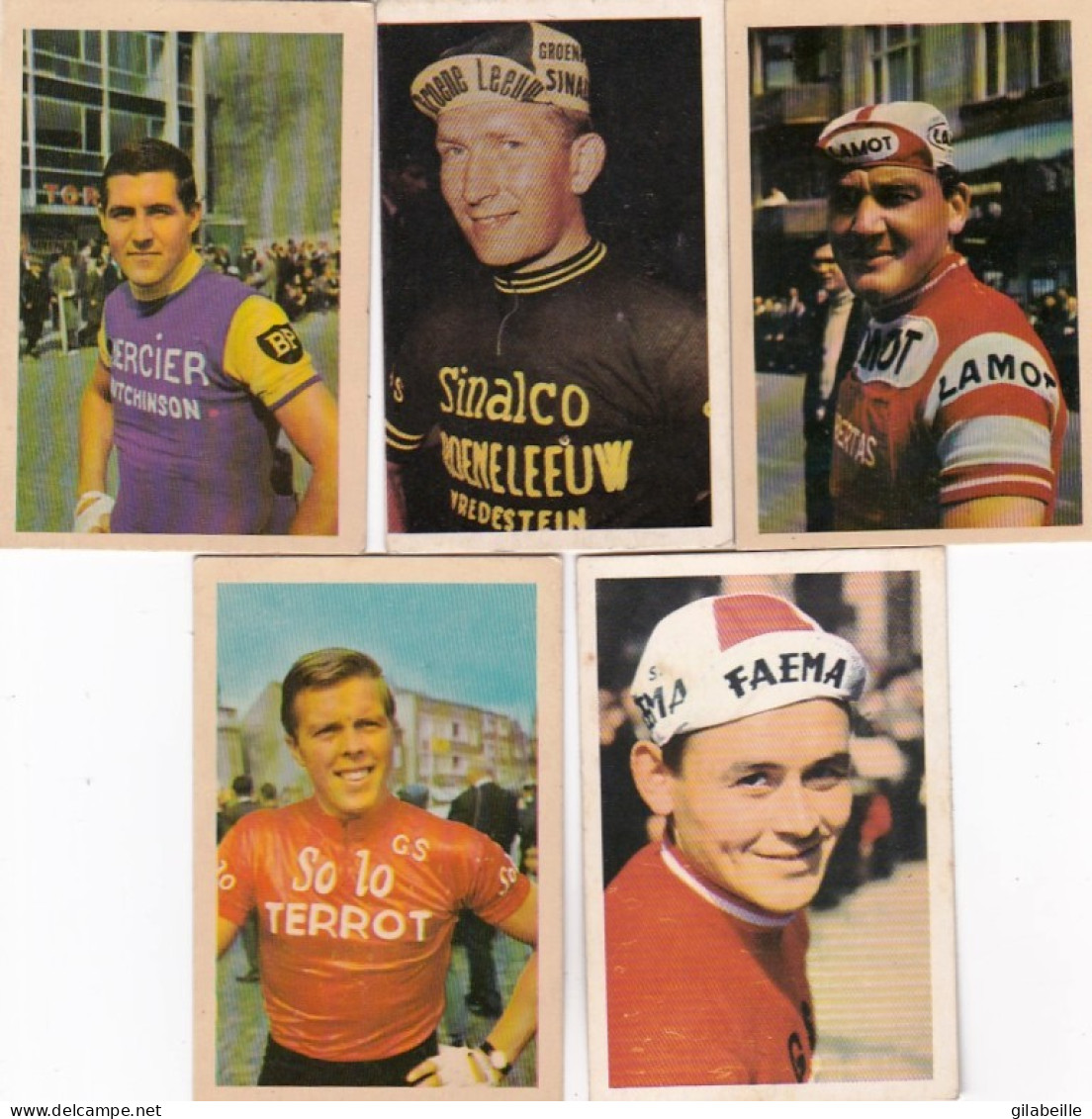  Lot 5 Chromos - Cyclisme - Coureurs  Palle Lykke - Gilbert Desmet - Victor Van Schill - J.B Claes - Jos Wouters - Sonstige & Ohne Zuordnung