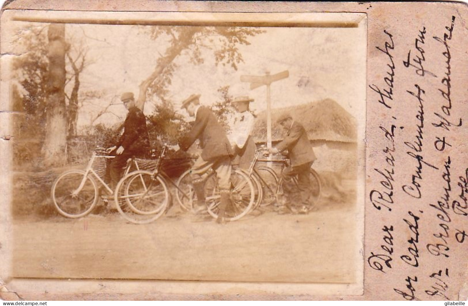 Carte Photo - Cyclisme -  Groupe De Cyclistes En Balade Sur Leur Velo En 1904  - Andere & Zonder Classificatie