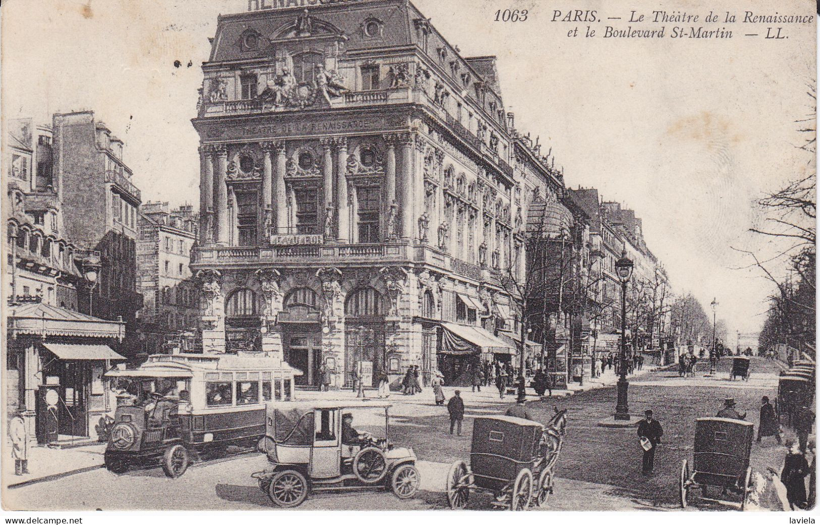 75 PARIS 10e - Le Théâtre De La Renaissance Et Le Boulevard St-Martin - Circulée 1915 - Distrito: 10