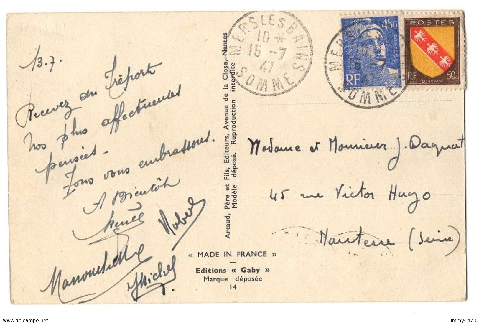 CPA - HUMOUR En 1947 - Ohé ! ! ! On Va Pouvoir Partir, J'sens L'vent Qui Se Lève - Ed. Gaby - Artaud Père Et Fils Nantes - Humour