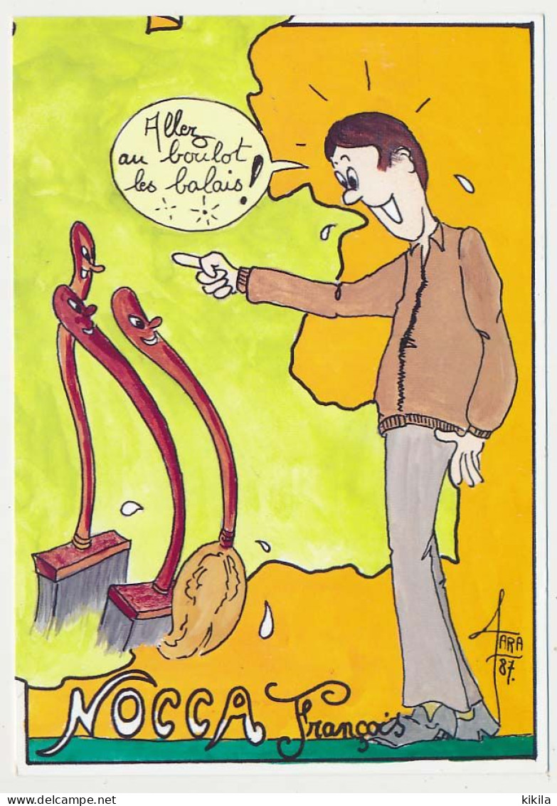 CPSM 10.5 X 15  Illustrateur Robert Faraboz 1987 Caricature De François Nocca  GRENOBLE  Puzzle Isère N° 6 - Grenoble