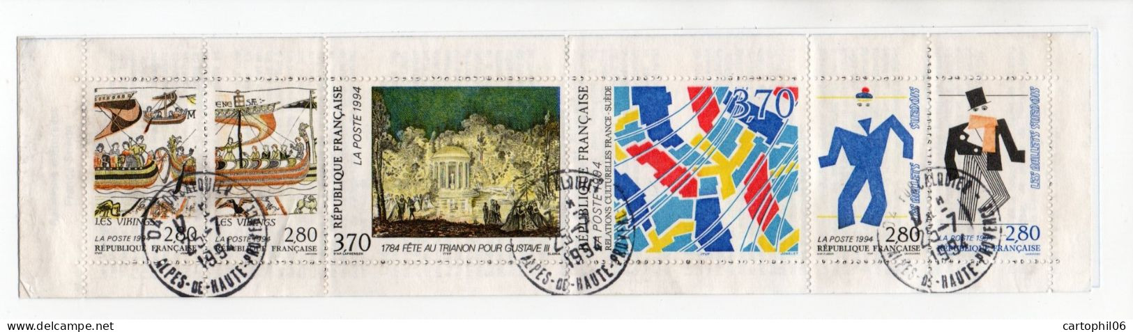 - FRANCE Carnet N° 2872 Oblitérés - FRANCE-SUÈDE 1994 - - Commemoratives