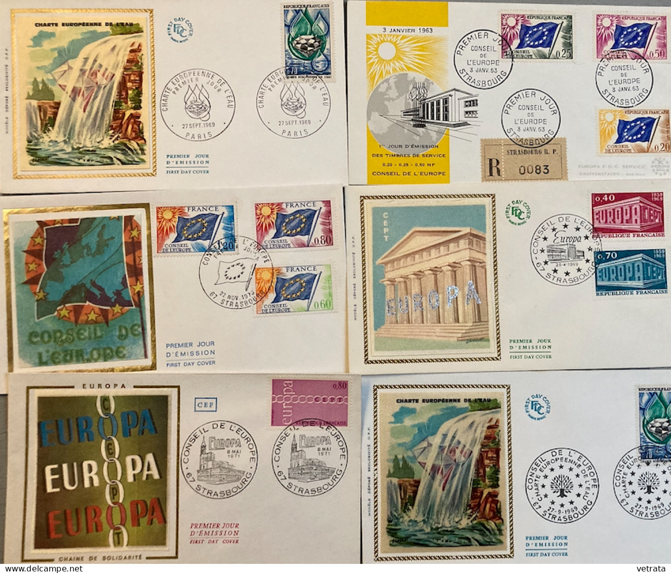 6 Enveloppes Premier Jour : Conseil De L’ Europe (1963/69/71 & 73) - Autres & Non Classés