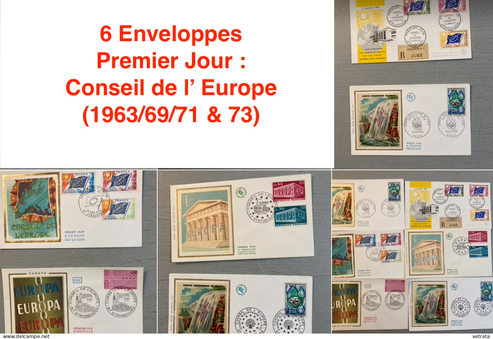 6 Enveloppes Premier Jour : Conseil De L’ Europe (1963/69/71 & 73) - Sonstige & Ohne Zuordnung