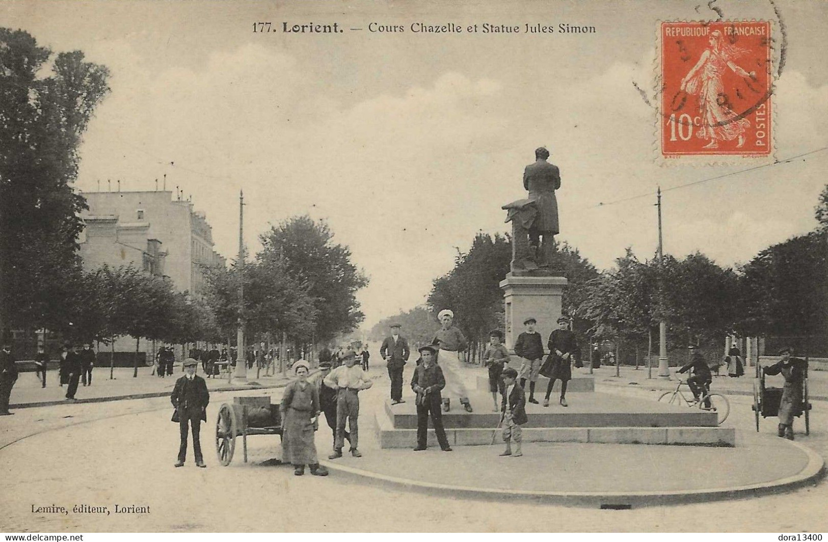 CPA56- LORIENT- Cours Chazelle Et Statue Jules Simon - Lorient