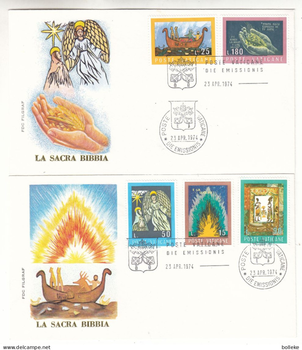 Vatican - 2 Lettres FDC De 1974  - Oblit Poste Vaticane - - Covers & Documents