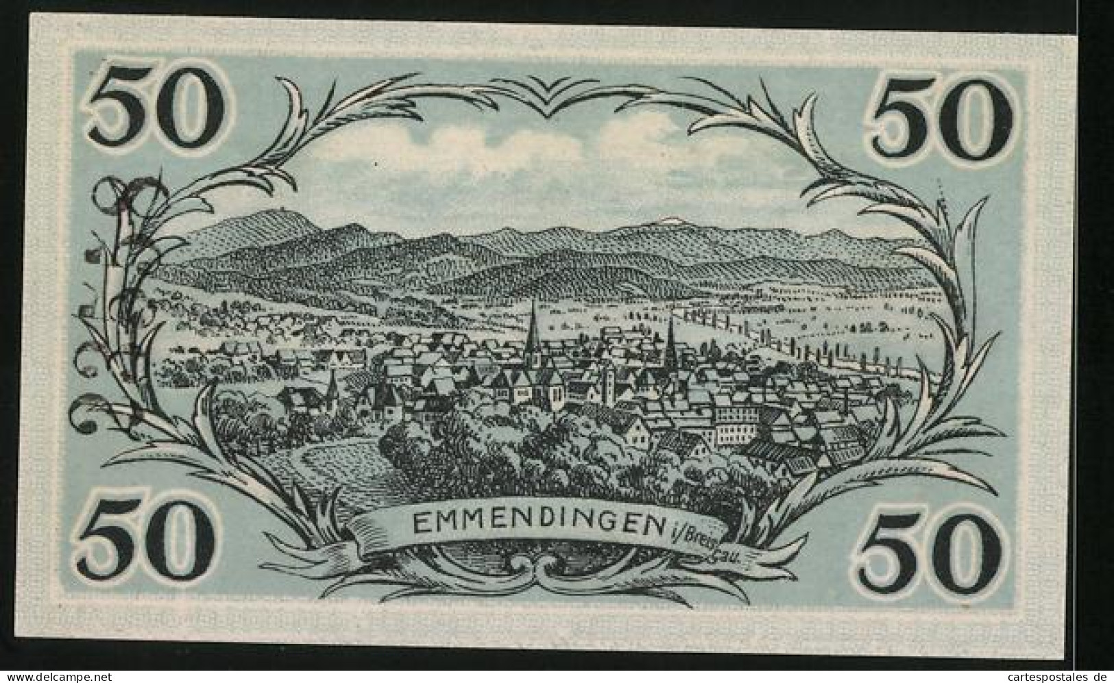 Notgeld Emmendingen 1921, 50 Pfennig, Markgr. Schloss, Hochburg  - [11] Lokale Uitgaven