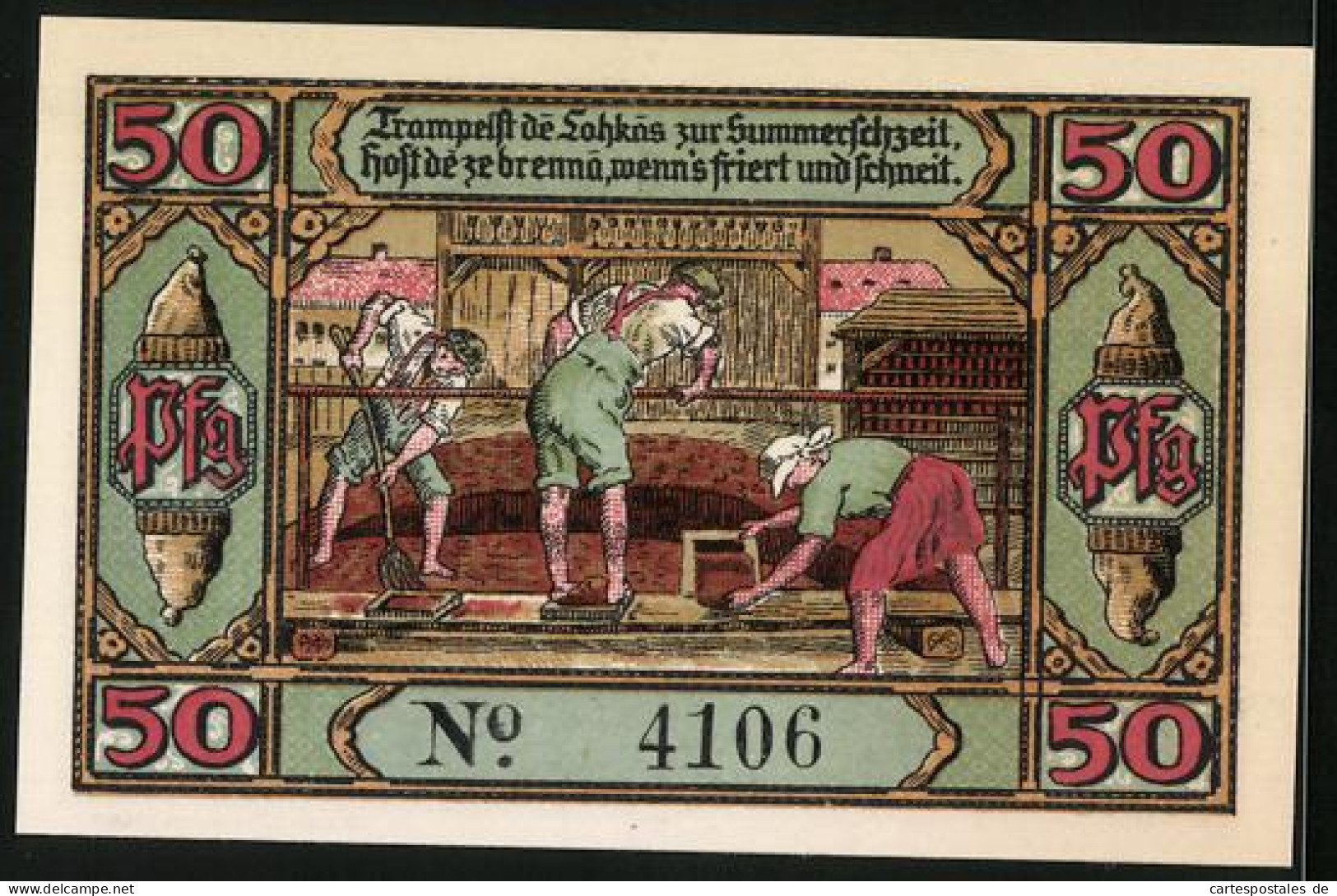Notgeld Eisfeld I. Thür. 1921, 50 Pfennig, Herstellung Von Briketts Aus Lohkäs  - [11] Local Banknote Issues